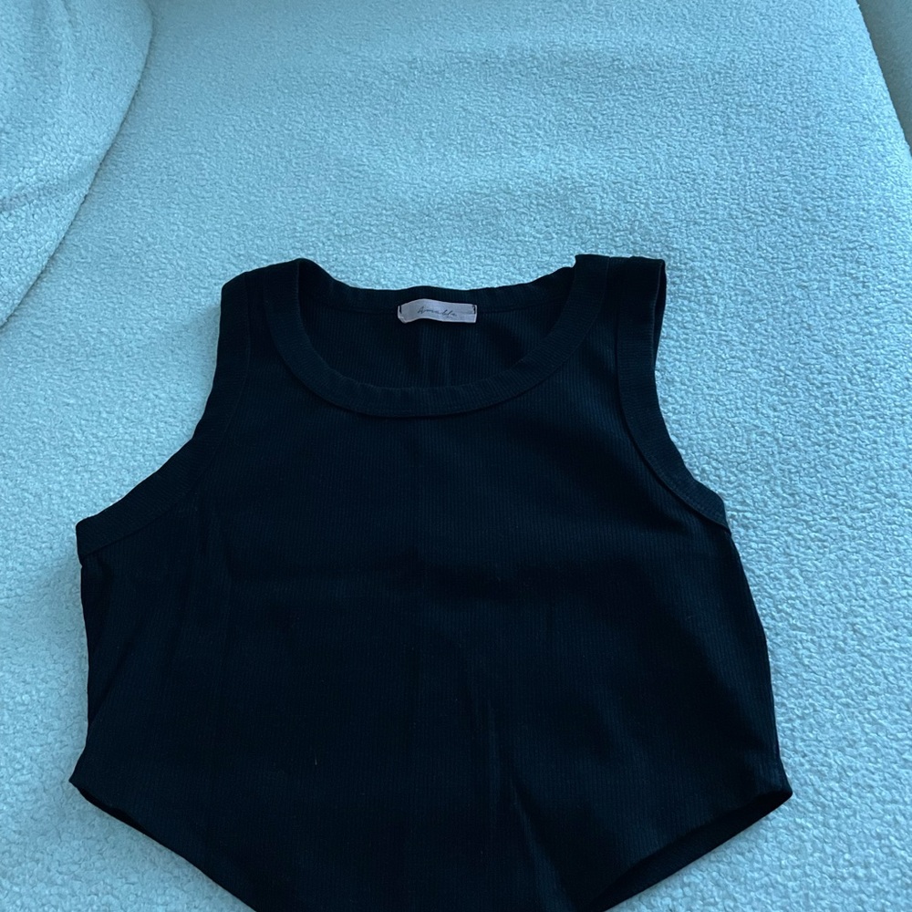 Black Ribbed crop top